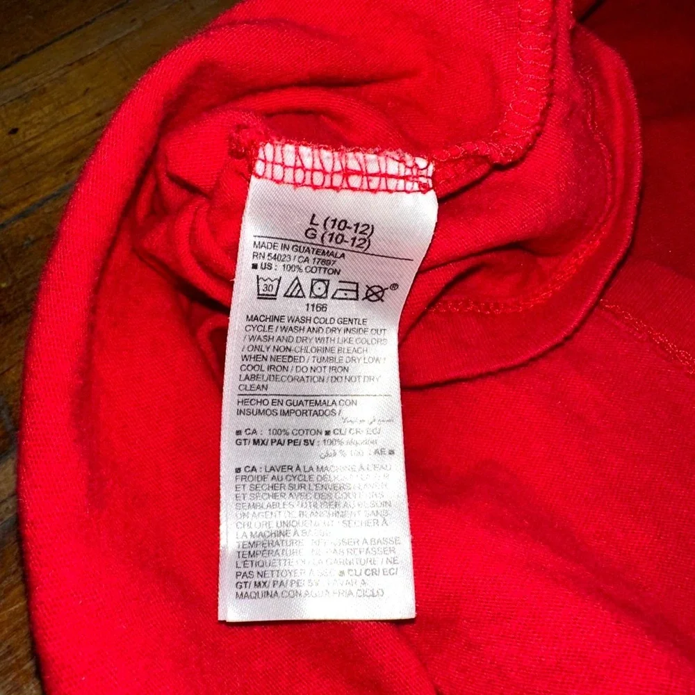 Old Navy Tee Boys Large Red Catch You On‎ The Flipside Burger Graphic Pullover
